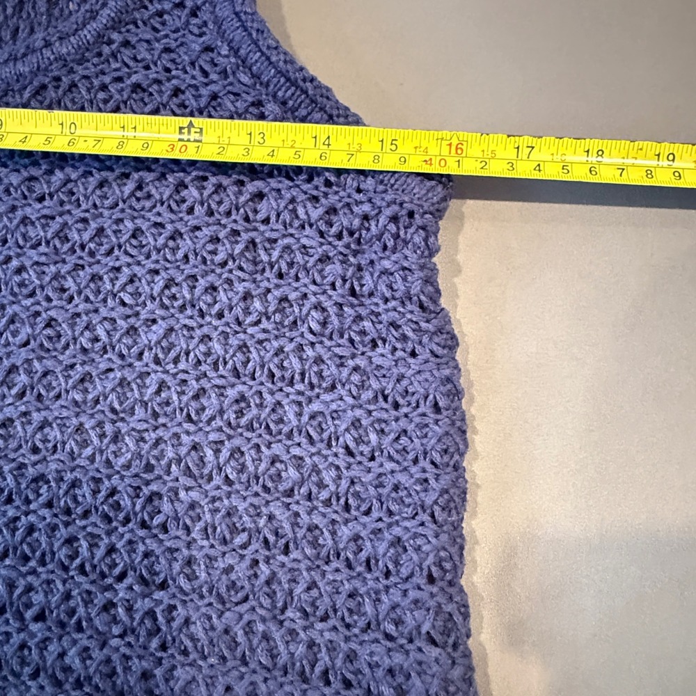 Aerie Navy Blue Open Knit Tank Top Women's Size Large — Fall Layering Piece - Picture 6 of 12